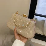 JOBolsas-Sac de soirée à paillettes pour femmes, pochette de mariage pour dames, sac à main initié, luxe, haute conception, fête, banquet, marque