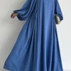 nouvelles femmes robes musulmanes mode simple solide abaya ramadan caftan élégant femme décontracté plaine maxi robe robe modeste pour les femmes