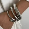 bracelet pour femmes 2024 design sense mode tendance métal lisse goutte d'eau câlin bijoux pulseras mujer argent sterling 925 fille