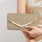 Pochette pliée luxueuse, sac de soirée à la mode pour dîner de mariage, sac à main de célébration d&rsquo;anniversaire, accessoire de fête élégant