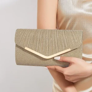 Pochette pliée luxueuse, sac de soirée à la mode pour dîner de mariage, sac à main de célébration d&rsquo;anniversaire, accessoire de fête élégant