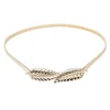 ceinture en métal feuille d'or et d'argent pour femmes, ceinture de printemps en feuille d'or, joint de taille élastique, chaîne de taille pour robe pour femmes