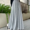 jupe longue décontractée pour femme, couleur unie, taille haute, ligne a élastique, style coréen, mode automne