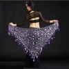 Écharpe de hanche de danse du ventre à paillettes pour femmes, gland de danse du ventre sexy, ceinture de jupe ronde de hanche, accessoires de costume de jupe de hanche, festival de musique