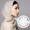 10/30 pièces foulard multicolore perle broches clips u forme hijab écharpe dame musulman écharpe châle clips écharpe broches broche accessoires