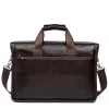 sac à main en cuir de vache 100% véritable pour hommes, sacoche à bandoulière, fourre tout, porte documents pour ordinateur portable, 14 pouces