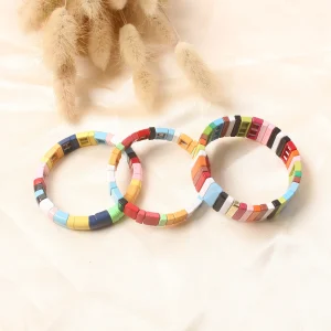 Boho Bracelet amitié Bracelets pour femme arc-en-ciel bijoux Boho été Pulseiras Mujer carrelage perles Bracelet