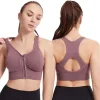 soutien gorge de sport pour femmes, haut de fitness, fermeture éclair sur le devant, gilet de sport, à la mode, yoga, gymnastique