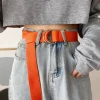 ceinture multifonctionnelle universelle à double boucle pour hommes et femmes, unisexe, mode, sans poinçonnage, décoration en jean
