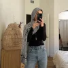 grande taille kuffiyeh imprime hijab coton écharpe respirant doux longue mode avant foulards foulard musulman hijabs châle ramadan