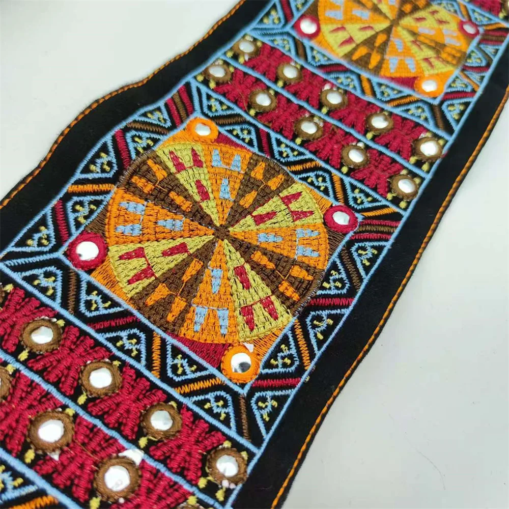 Ruban de dentelle brodé, tissu africain, appliques de couture, garniture ronde, chapeau, sac, accessoires vestisens Ruban de dentelle brodé, tissu africain, appliques de couture, garniture ronde, chapeau, sac, accessoires vestisens