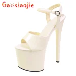 Sandales beiges à talons super hauts pour femmes, chaussures de pole légiti20 cm, fond épais 10cm, stiletchassis d&rsquo;été