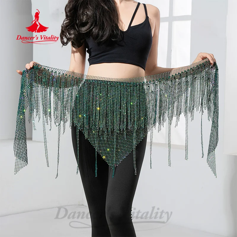 ceinture de danse du ventre pour femmes, écharpe triangulaire à pampilles, accessoires de compétition pour enfants et adultes, ceintures d'entraînement pour filles, chaîne de taille