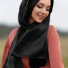 premium satin froissé hijabs écharpe en mousseline de soie châle plaine femmes musulmanes hijabs brillant islam femmes turban plissé écharpe ramadan
