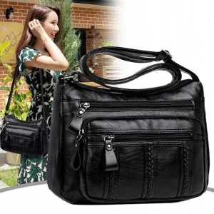 Sac à bandoulière en cuir souple multicouche pour femme, PU, mode simple, initié, sacs de la colonne vertébrale