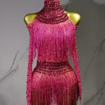 Body à franges avec strass pour femmes, tenue de danse Gogo Rave, Dj Ds, vêtements de scène Jazz, Clubwear