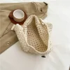 sac à main tricoté à la main pour femmes, sac à bandoulière simple kaki beige bohème, réutilisable, style japonais, sac de voyage décontracté