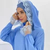 femmes musulmanes dentelle robe longue à capuche abaya turquie caftan djellaba islam vêtements robe arabe caftan jalabiya dubaï abayas robe
