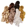 foulard en satin crêpe chic et élégant, 1 pièce, strass scintillants, turban, hijab, châle, couvre chef, accessoires de mode