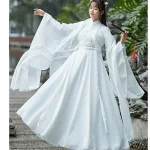 Robe traditionnelle chinoise Hanfu moderne pour femmes, Kimonos Mujer, Style de la dynastie Tang, Hanbok Cosplay, robe de princesse féerique, costume blanc