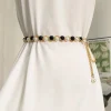 ceinture de perles élégante pour femmes, chaîne de taille, boucle élastique, chaîne de perles, accessoires pour vêtements féminins