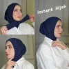 musulman noir jersy hijab écharpe abaya hijabs pour femme jersey abayas femmes robe islamique tête enveloppement turbans instantané froissé turban