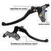 levier d'embrayage universel pour moto, câble d'embrayage, poignée pour vélo de sport de rue hurbike, vélo de course, 7/8 ", 22mm, d343