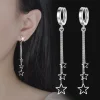 boucles d'oreilles pendantes trois étoiles pour femmes, élégantes et populaires, bijoux de fête, belle longue pampille, cadeau