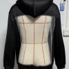 sweat à capuche en maille creuse pour femme, sweat shirt décontracté à manches longues avec poche pour bandeau, dos ouvert avec découpe en maille transparente
