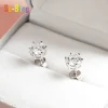 boucles d'oreilles en argent sterling 925 pour femmes, élégantes, en zircone fine, pour mariage, fiançailles, à la mode et classiques, 6 griffes