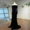 robe de soirée arabe élégante, épaules dénudées, robe de luxe perlée pour occasions formelles, serene hill 2025, personnalisée, la72969
