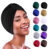 Turban torsadé à nœud extensible pour femmes, foulard, Bonnet musulman, Hijab indien, casquette de chimio pour adultes, couleur unie