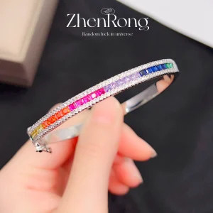 Bracelets multicolores en argent S925 pour femmes, breloques exquises, bijoux de Banquet de fiançailles, 2024