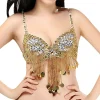 Femmes gland paillettes perlées paillettes danse du ventre hauts Festival de musique Club danse Costume bretelles réglables brillant soutien-gorge à armatures