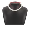 collier ras du cou en perles pour femmes, bijoux tendance pour fête de mariage, grande perle, élégant, blanc, imitation de perles, x0172, 2023
