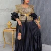 robes de soirée africaines pour femmes, robe longue de luxe à paillettes, ankara dashiki, vêtements africains, grande taille, manches à volants, maxi robes abaya