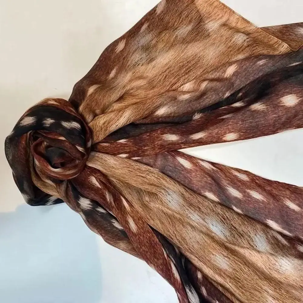 Élégant imprimé animal hijab écharpe modal longue turban islamique mince bandana foulard femmes