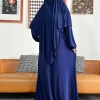 ensemble 2 pièces de vêtements de prière pour femmes, jilbab, ramadan islamique, jilbeb, dubaï, tenue modeste turque, écharpe tiens imar superposée, hijab