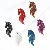 broches de tête de cheval en strass pour femmes, broches d'animaux de luxe polyvalentes, accessoires de fête décontractés pour amis, bijoux à la mode, cadeaux
