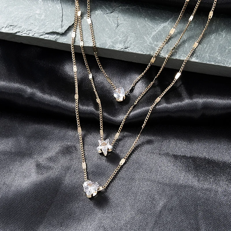 chimzunderes collier pendentif multicouche pour femme, tour de cou jochoker, bijoux brillants, cadeau de fête, mode féminine