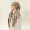 Écharpe hijab instantanée en tissu satiné pour femme musulmane, turban doux, bandeau de sauna, bonnet artificiel astique uni, couvre tête, bonnet de nuit de haute qualité