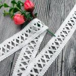 Ruban de broderie perlé blanc pour vêtements de mariage pour femmes, tissu de dentelle fait main, décoration de couture de col, crochet de haute qualité, largeur de 3cm