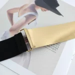 Ceinture réglable miroir élégante pour femmes, ceinture de taille dorée, élastique en métal, ceinture élastique, Corset de taille