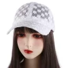 respirant réglable hip hop femmes en plein air filles maille chapeau visières casquette dentelle fleur casquette de baseball