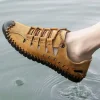 sandales en cuir pour hommes, chaussures d'extérieur confortables, décontractées, de plage, de marche, d'été, 2022