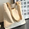 sac fourre tout en toile solide pour femme, sac à main décontracté pour femme, sac à main initié, grande capacité, coton réutilisable, sac de plage, designer, document