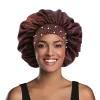 nouvellement satin bonnet de nuit strass bonnet de couchage femmes chapeau nuit soins des cheveux salon douche maquillage bandeau musulman hijab couvre tête