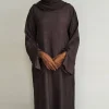 robe musulmane abaya plaine fermée pour femmes, robes turques de luxe de dubaï, vêtements islamiques, kaftan, ramadan eid