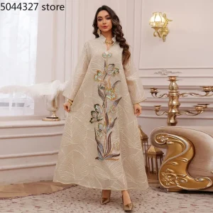 Robe musulmane pour femmes Jalabiya Abaya broderie Mujer robes Ramadan robes longues Robe caftan marocain robes dubaï caftan