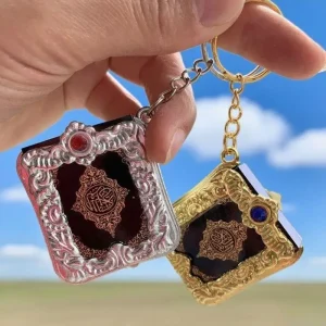 Mini porte-clés pendentif islamique musulman, en papier véritable, peut lire des porte-clés pour arche du coran, livre du coran, petits bijoux religieux